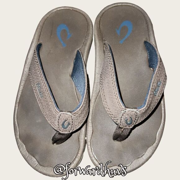 Olukai Kids Leather Sandals Size 11 - 12 - Picture 1 of 12